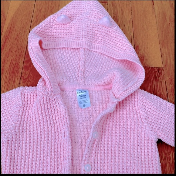 Carter’s punk knitted hoodie with cat ears, 12 M - Picture 1 of 4